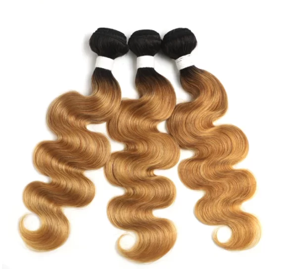 Essentials Honey Blonde w/Black Human Hair - Body Wave