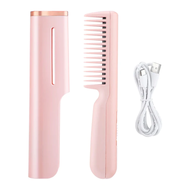 Essentials Multi-Purpose Wireless Hot Comb - Hunter Green - Pink