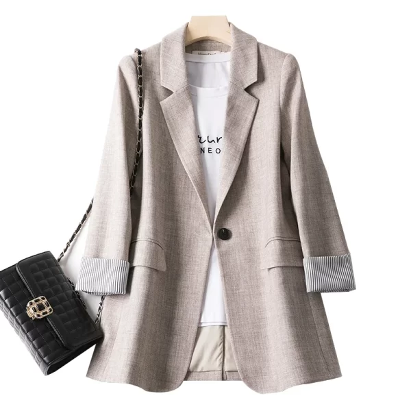 Essentials Casual Style Long Sleeve Blazer - Gray