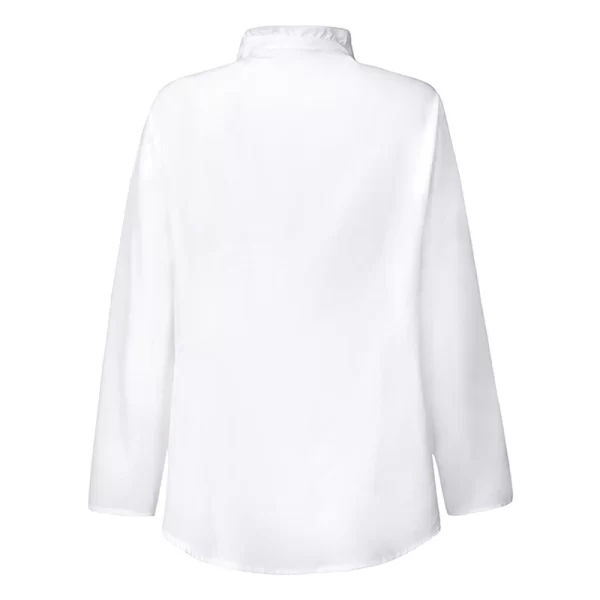 Essentials Fashionable Long Sleeve Ruffled Blouse Back View
