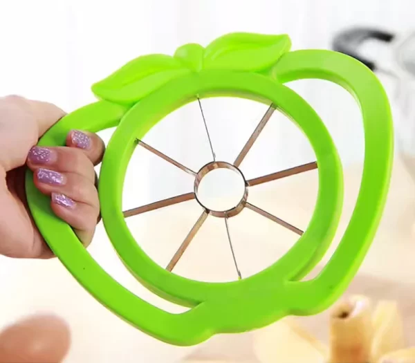 Essentials Kitchen Apple Shaped Fruit Slicer - Lime Green - Enlarged View