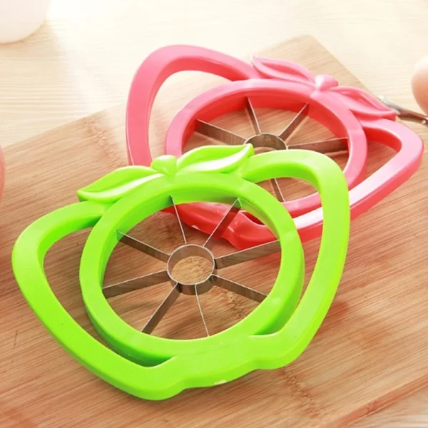 Essentials Kitchen Apple Shaped Fruit Slicer - Lime Green - Red