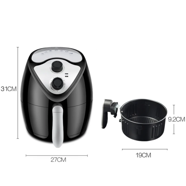 Essentials Kitchen Electric Air Fryer - Size Chart