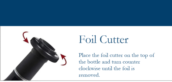 Essentials Kitchen Electric Wine Bottle Opener - Instructions - Foil Cutter