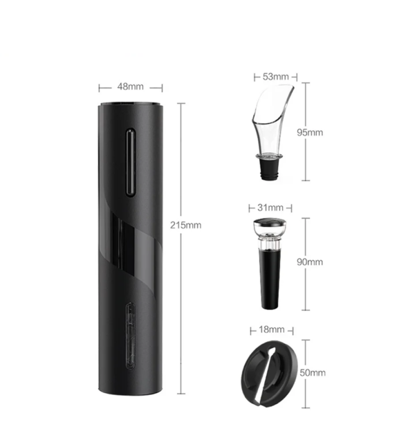 Essentials Kitchen Electric Wine Bottle Opener - Size Measurements