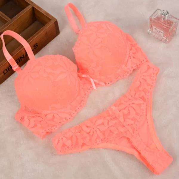 Essentials Lace Covered Bra & Thong Set