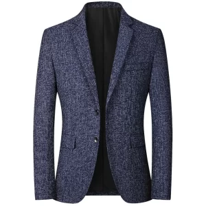 Essentials Men's British Style Suit Jacket - Blue