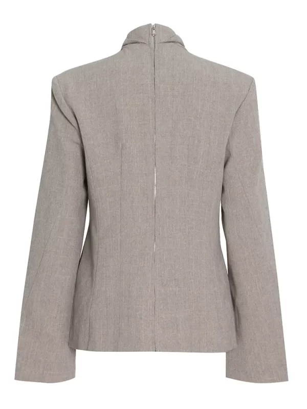 Essentials Women's Chic Fashionable Blazer - full back zipper view