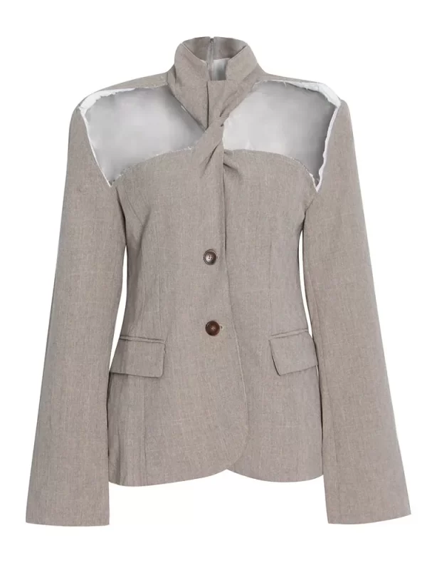 Essentials Women's Chic Fashionable Blazer - full front blazer view