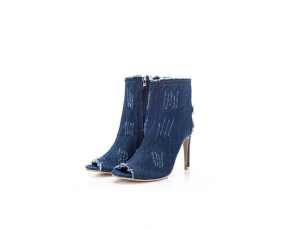 Essentials Women's Denim Ankle Boot Style High Heel Sandals