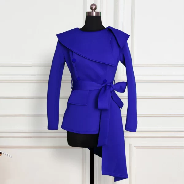 Essentials Women's Elegant Irregular Asymmetrical Top - Royal Blue