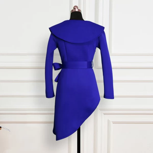 Essentials Women's Elegant Irregular Asymmetrical Top - Royal Blue - Back View