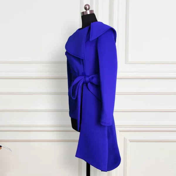 Essentials Women's Elegant Irregular Asymmetrical Top - Royal Blue - Side View