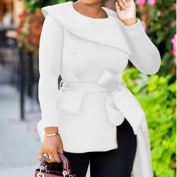 Essentials Women's Elegant Irregular Asymmetrical Top - White