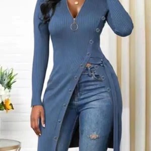 Essentials Women's Fashionable Casual Wear Long Sleeve Shirt - Blue