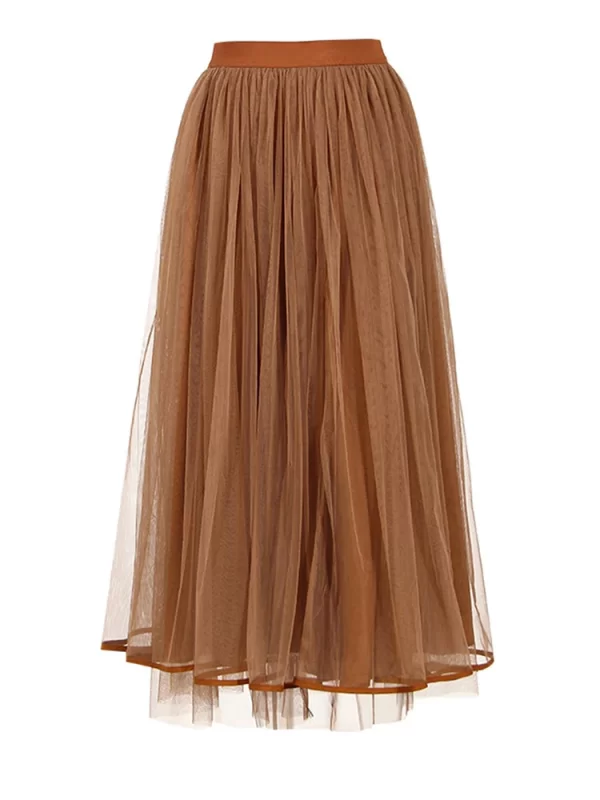 Essentials Women's Full Length Sweater with Matching Long Sheer Skirt Just Skirt View