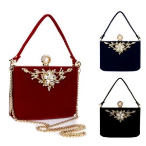 Essentials Women's Velvet Clutch Style Handbag