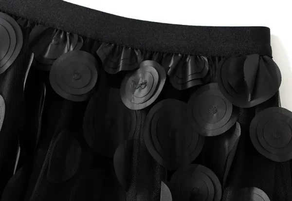 Essentials Women's Vintage Retro Style Skirt - Black - Top Elastic View