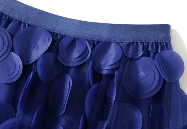 Essentials Women's Vintage Retro Style Skirt - Blue - Top Elastic View