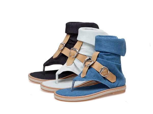 Essentials Women's Denim Gladiator Style Sandals