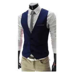 Essentials Men's Slim Fit Vest - Blue