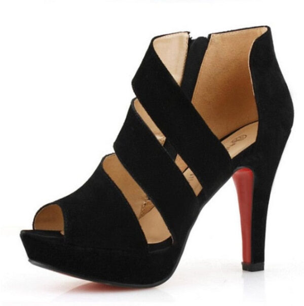 Essentials Sexy Suede Peep Toe High Heels