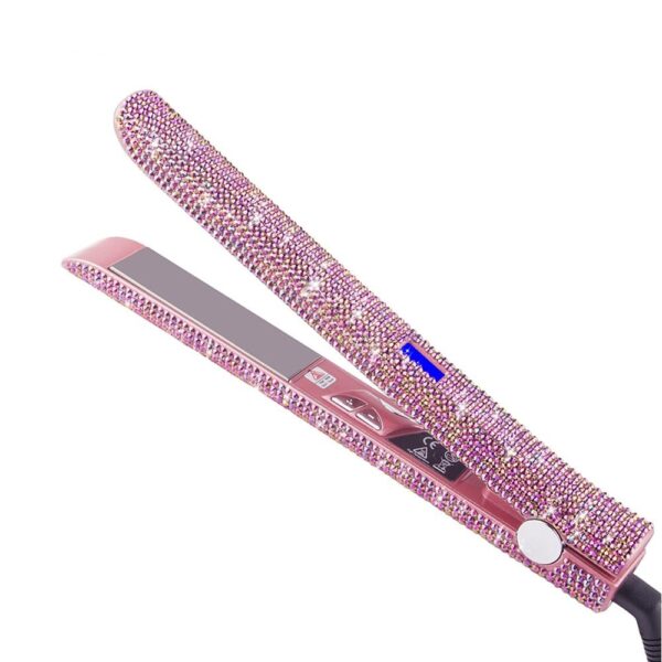 Essentials Bling LCD Display Titanium Hair Straightener Flat Iron | Things & Essentials™ - Pink