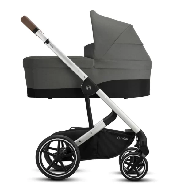 CYBEX Balios S Lux Infant Toddler Child Single Stroller - Soho Gray Side Bassinet Style