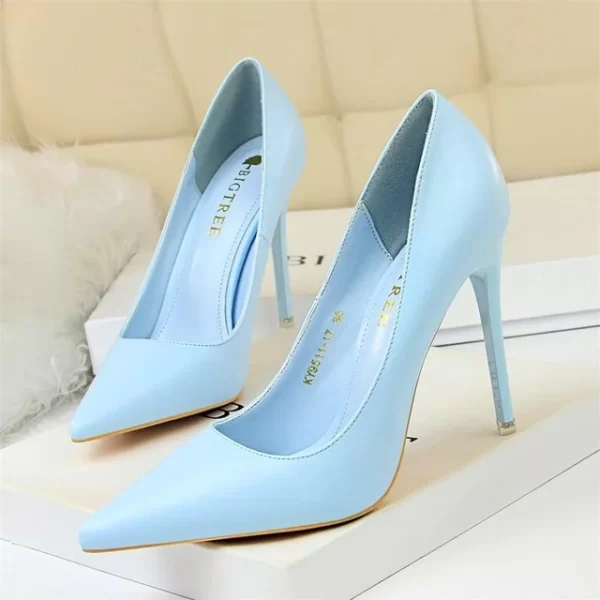 Essentials BigTree Womens Classic Leather Pumps - Light Blue