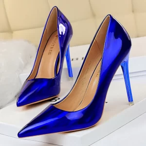 Essentials BigTree Womens Classic Patent Leather Pumps - Royal Blue