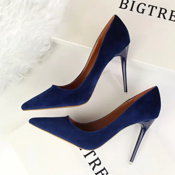 Essentials BigTree Womens Classic Style Suede Pumps - Royal Blue