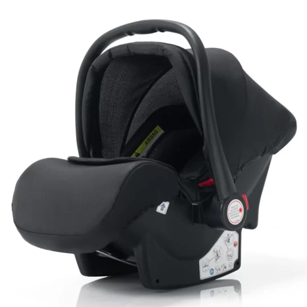 Luxury Style 3-In-1 Portable Baby Stroller | Things & Essentials | Bassinet | Car Seat - Black Car Seat