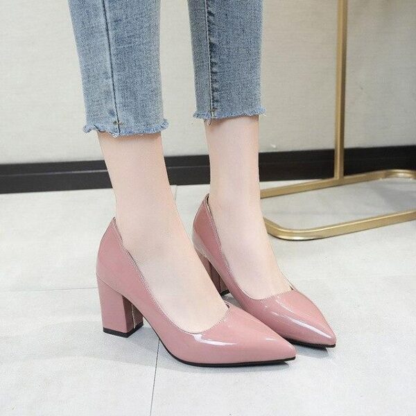Essentials Standard Short Square Heel Shoes - Pink
