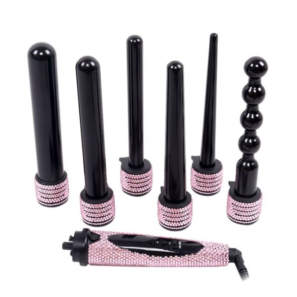 Essentials 6-In-1 Rhinestone Bling Interchangeable Curling Iron