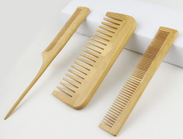 6 PC Bamboo Hairbrush Comb Set - Combs