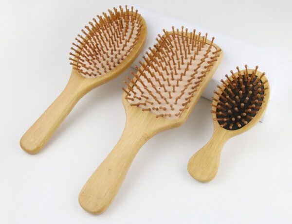 6 PC Bamboo Hairbrush Comb Set - Brushes