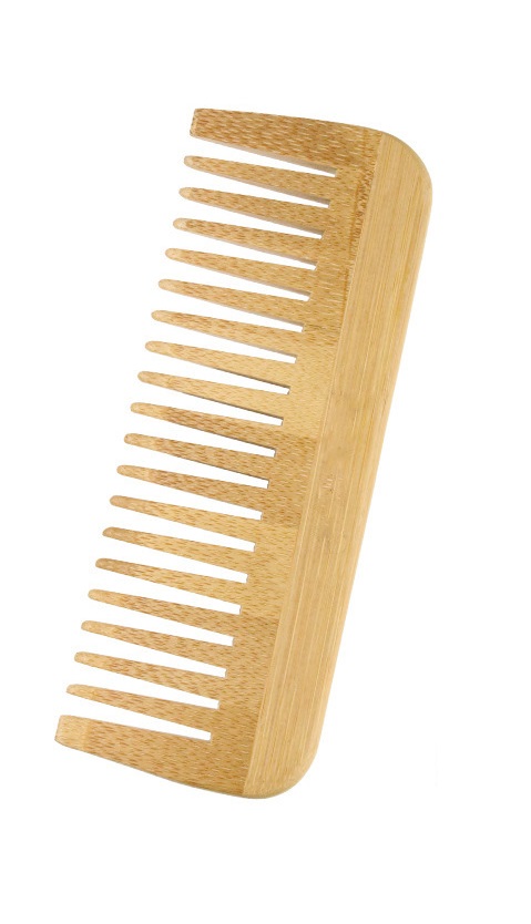 6 PC Bamboo Hairbrush Comb Set - Wide Tooth Comb