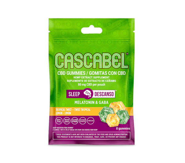 Essentials 'Cascabel' CBD Gummies Set: 10 mg - 2 PK 8 CT Sleep + 1 PK 8 CT Relief - Front View