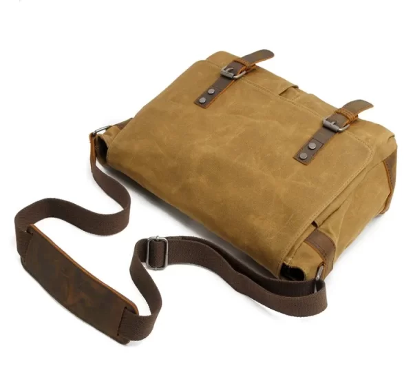 Essentials Men's Rustic Style Canvas Crossbody Messenger Bag Display View