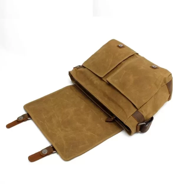Essentials Men's Rustic Style Canvas Crossbody Messenger Bag Display View