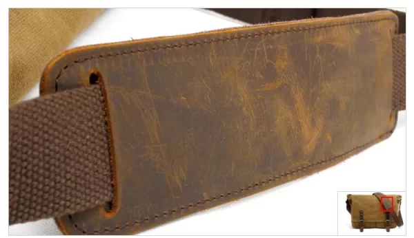 Essentials Men's Rustic Style Canvas Crossbody Messenger Bag Shoulder Strap View